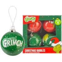 VFM e-Store Grinch Christmas Baubles Set Tree Decoration 7.5cm x 7.5cm Multi X 1 | Size: 7.5 cm x 7.5 cm