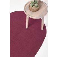 Homescapes Handmade Woven Braided Oval Rug in Plum | Size: 60 cm x 90 cm