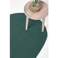 Homescapes Handmade Woven Braided Oval Rug in Dark Green | Size: 50 cm x 80 cm