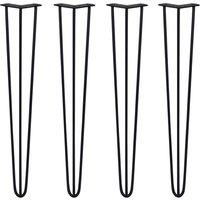 Monstershop 4 x 28" Hairpin Legs - 3 Prong - 10mm - Black
