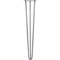 Monstershop 4 x 28" Hairpin Legs - 3 Prong - 12mm - Raw Steel in Silver
