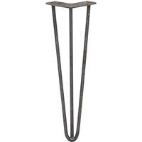Monstershop 4 x 16" Hairpin Legs - 3 Prong - 10mm - Raw Steel in Silver