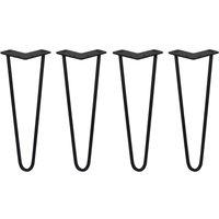Monstershop 4 x 14" Hairpin Legs - 2 Prong - 10mm - Black
