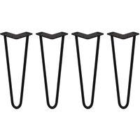 Monstershop 4 x 14" Hairpin Legs - 2 Prong - 12mm - Black