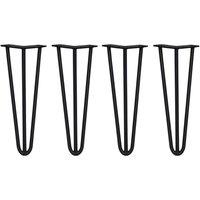 Monstershop 4 x 14" Hairpin Legs - 3 Prong - 12mm - Black