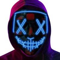 Shatchi Halloween LED Stitched Purge Mask -BLUE in Blue