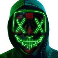 Shatchi Halloween LED Stitched Purge Mask - NEON GREEN