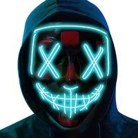 Shatchi Halloween LED Stitched Purge Mask - ICE BLUE
