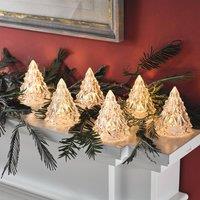 mysmartbuy 6x Mini Christmas Tree Lights Nordic Clear Trees with Warm LED Glow