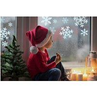 mysmartbuy Snowflake Window Sticker Set 144 Assorted Designs Easy to Apply in White