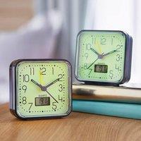 Coopers of Stortford Glow-in-the-Dark Alarm Clock with Thermometer in Green