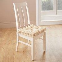 Coopers of Stortford Dining Chair Booster Cushion - Velvet Seat Pad - Spring-Back Filling in Cream
