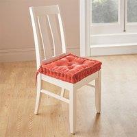 Coopers of Stortford Dining Chair Booster Cushion - Velvet Seat Pad - Spring-Back Filling in Terracotta