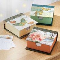 Coopers of Stortford Set of 3 Decorative Memo Boxes with 300 Blank Sheets