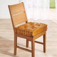 Eldo Gold Velvet Chair Booster Cushion, 10cm Extra Padding in Orange