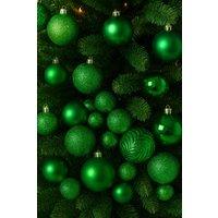 Neo Set of 36 Christmas Tree Ornaments Baubles Set in Bottle Green