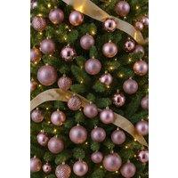 Neo Set of 36 Christmas Tree Ornaments Baubles Set in Dusty Pink