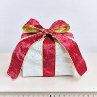 Melody Maison Large Red & Gold Velvet Wired Ribbon - 270cm (2.7m / 106.3')