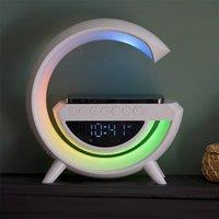 Menkind RED5 Light Up C Shape Wireless Alarm Clock & Speaker - White