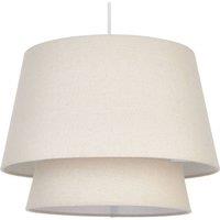 First Choice Lighting Ambra - Two Tier Natural Linen Easy Fit Pendant Shade