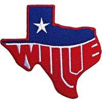 Willie Nelson Patch Texas Logo Official Embroidered woven iron on in Black