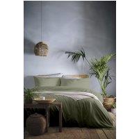 Appletree 'Cassia' 100% Natural Cotton Duvet Cover Set in Khaki | Size: Double