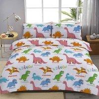 Homes-Linen Baby Dino Duvet Cover with Pillowcase Bedding Set | Size: Single