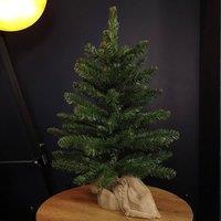 Samuel Alexander 60cm Mini Richmond Christmas Tree in a Burlap Base with 72 Tips in Green