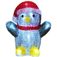 Samuel Alexander 16cm Light up Christmas Ice Penguin with 12 Cool White LEDs