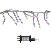 Samuel Alexander 9.3m LED Cluster String Lights with Timer in Rainbow on Clear Cable