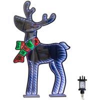 Samuel Alexander 60cm Reindeer with Scarf Infinity Decoration with Multi-Coloured LEDs