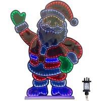 Samuel Alexander 59cm Waving Santa Infinity Decoration with Multi-Coloured LEDs