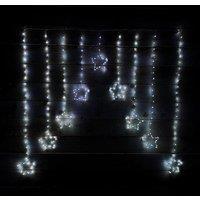 Samuel Alexander 1.2m x 1.2m Light up Star Pin Wire Christmas Curtain Lights with 303 White LEDs