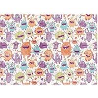 Warren Reed - Designer Playful Halloween Monsters Glass Chopping Board in Purple
