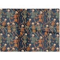 Warren Reed - Designer Dancing Skeletons Glass Chopping Board in Orange