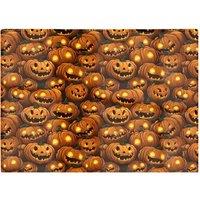 Warren Reed - Designer Grinning Lanterns Pumpkins Glass Chopping Board in Orange