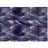 Warren Reed - Designer Snowy Christmas Village On A Starry Night Glass Chopping Board in Blue
