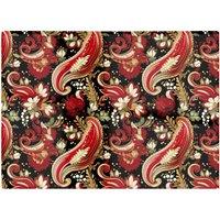 Warren Reed - Designer Paisley Christmas Stars Red Glass Chopping Board