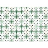 Warren Reed - Designer Christmas Quilting Squares Geometric Glass Chopping Board in Green