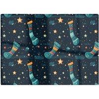 Warren Reed - Designer Christmas Stocking In A Starry Night Sky Glass Chopping Board in Blue