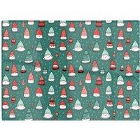 Warren Reed - Designer Hand Drawn Joyful Santa Hats Glass Chopping Board in Green