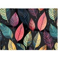 Warren Reed - Designer Colourful Leaves Pattern Glass Chopping Board in Pink