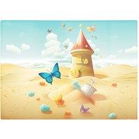 Warren Reed - Designer Butterflies On A Beach Holiday Glass Chopping Board in Yellow