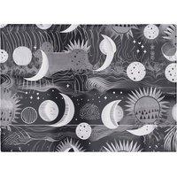 Warren Reed - Designer Abstract Black White Moon & Sun Glass Chopping Board in Grey