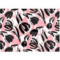 Warren Reed - Designer Nature Flat Spring Flower Motif Glass Chopping Board in Pink