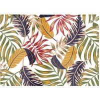 Warren Reed - Designer Hawaiian Style Jungle Leaves Glass Chopping Board in Brown