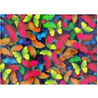 Warren Reed - Designer Rainbow Butterflies Glass Chopping Board in Red