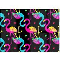 Warren Reed - Designer Vivid Flamingo Pattern Glass Chopping Board in Black