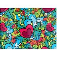 Warren Reed - Designer Hippie Psychedelic Pattern Glass Chopping Board in Blue