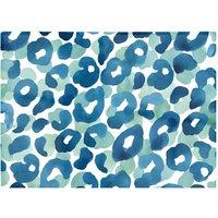 Warren Reed - Designer Watercolour Leopard Print Glass Chopping Board in Blue